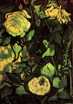  ROSAS Pintura - Rosas y escarabajo Vincent van Gogh